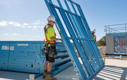 TRUECORE steel wall frames with tradies