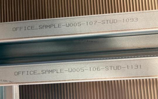 Fabricator markings on LGS steel