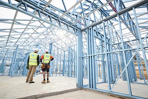 builders looking at LGS frames