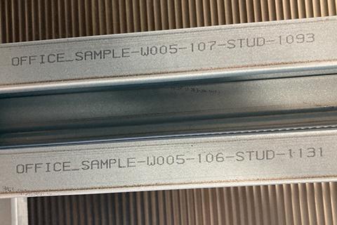 Fabricator markings on LGS steel
