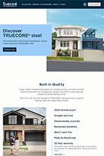 TRUECORE steel website homepage